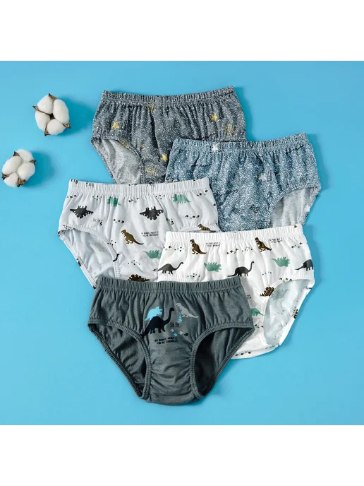 KISDAW Мягкие Дышащие Хлопковые Трусы Для Мальчиков С Мультяшными Д, белый, фото 4