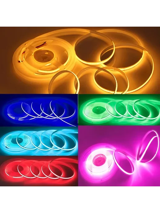 USB Светодиодная Лента COB 320LEDs m для Освещения Yellow, 5, зеленый, фото 3