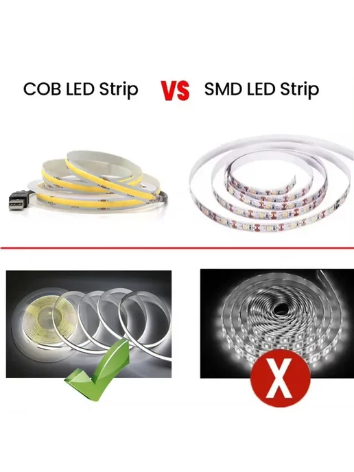 USB Светодиодная Лента COB 320LEDs m для Освещения Yellow, 5, зеленый, фото 6