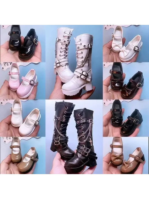 Красные туфельки для куклы 1 4 BJD, красный, фото 2