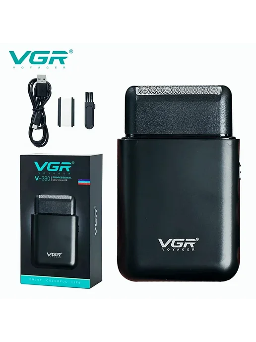 VGR Электробритва V 390 для мужчин Black with box, черный