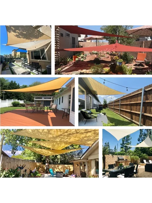 Нет бренда Премиум тент-парус 5x5x5м, 3x3x3м 300x300x300CM, Бежевый, Be, 5x5x5 м, 5 м, оранжевый, фото 7