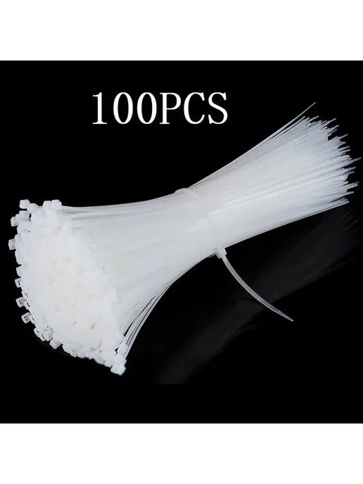 Нет бренда Нейлоновые стяжки 3x200мм, 100 шт. Tie 3x200mm 100pcs, 3x200 мм, 100 шт