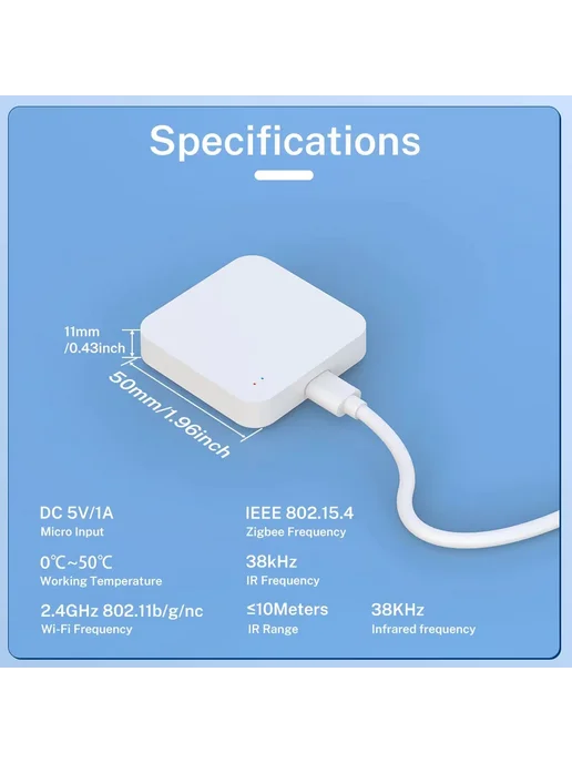 Шлюз Tuya Zigbee 3.0 для умного дома With IR, вариант, фото 7