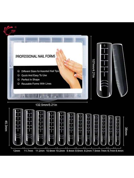 Нет бренда Формы для наращивания ногтей TP 120PCS TP-TI10S, 120 шт, 9 Вт