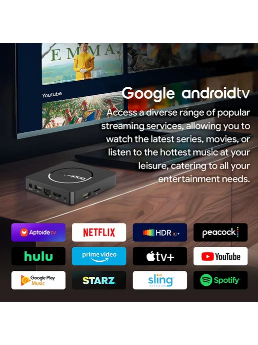 Нет бренда Mortal Smart Streaming Media TV Box Android 13 2 8 ГБ Черный, 8 ГБ, фото 3