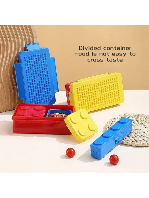 Нет бренда Пластиковый ланч-бокс-конструктор without bag blue, синий, фото 4
