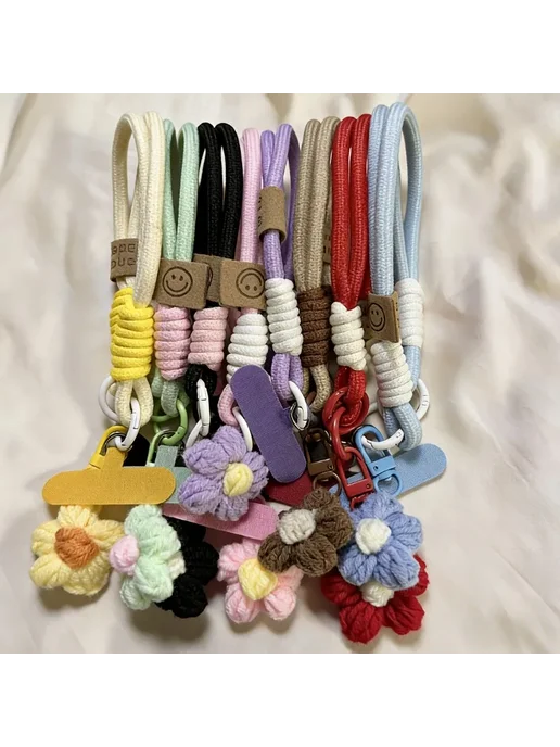 Нет бренда Милый 3D-ремешок для телефона с плетеным цветком, модный бре, желтый, фото 6