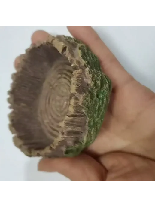 Нет бренда Смоляная миска для воды в форме пенька для рептилий Diameter, коричневый, фото 3