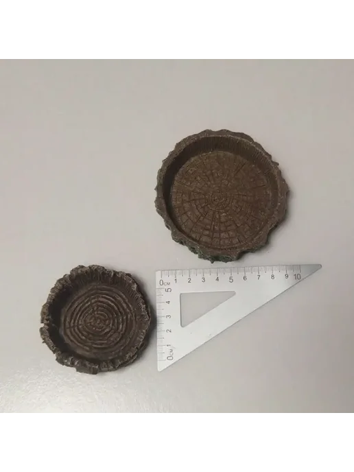 Нет бренда Смоляная миска для воды в форме пенька для рептилий Diameter, коричневый, фото 6