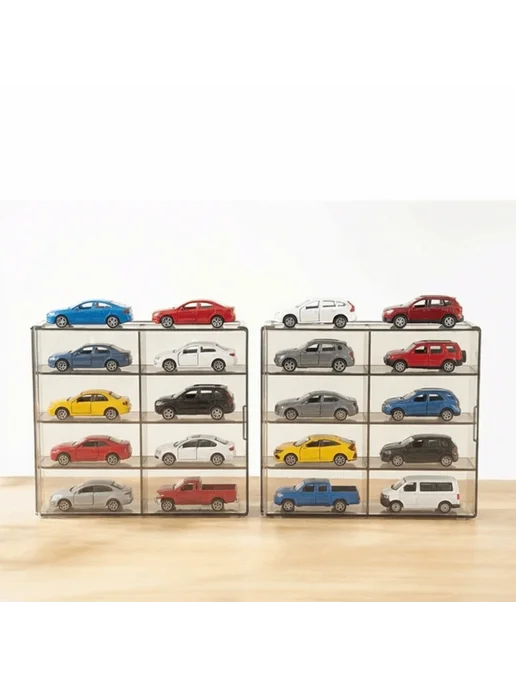 Нет бренда Прозрачный акриловый шкаф-витрина для моделей Hot Wheels 8 я, серый, фото 3