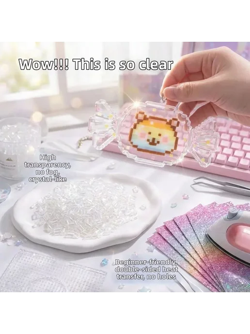 Нет бренда Новые высокопрозрачные бусины Perler для рукоделия, термопре, зеленый, фото 5