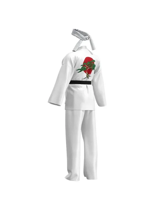 Нет бренда Костюм Для Детей KOF Cobra Kai - Черно-белое Кимоно, Униформ, черный, фото 3