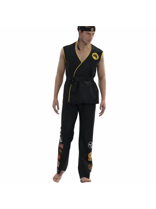 Нет бренда Костюм Для Детей KOF Cobra Kai - Черно-белое Кимоно, Униформ, черный, фото 5