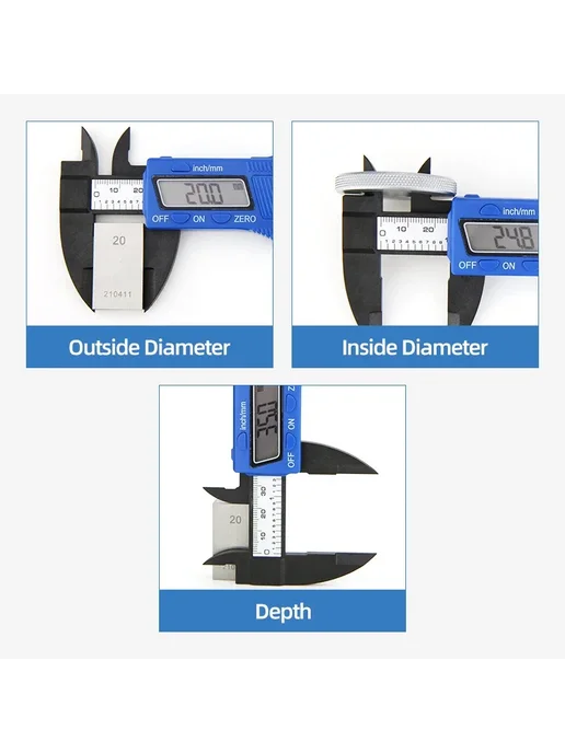 TYTURE Цифровой штангенциркуль 0-150 мм Caliper Blue 150, синий, фото 5