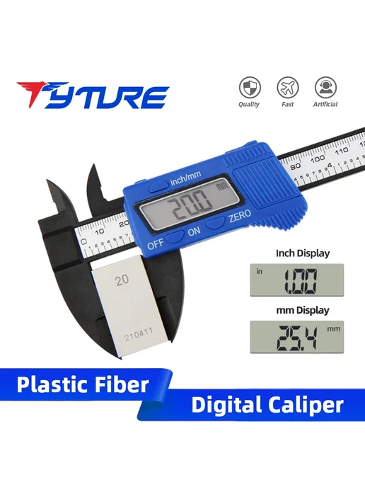 TYTURE Цифровой штангенциркуль 0-150 мм Caliper Black 150, черный, фото 2