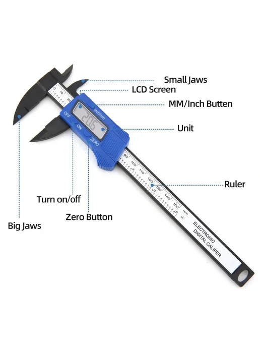 TYTURE Цифровой штангенциркуль 0-150 мм Caliper Black 150, черный, фото 4