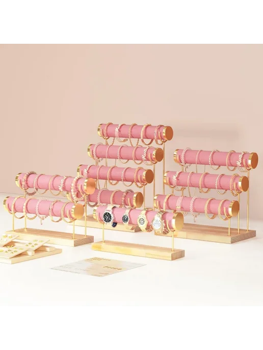 Деревянная подставка для браслетов Розовый, pink 3c, розовый, фото 7