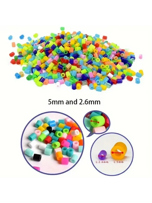 Нет бренда Набор бусин Perler Hama 2,6 мм 24 цвета 7, 24 цв., фото 6