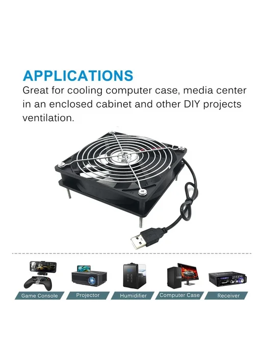 Нет бренда Корпусной вентилятор OYS12025 USB 12В 12cm fan, вариант, фото 3