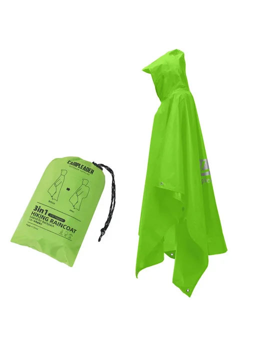 Нет бренда Многофункциональный дождевик 3 в 1 Зеленый, Fruit green, зеленый