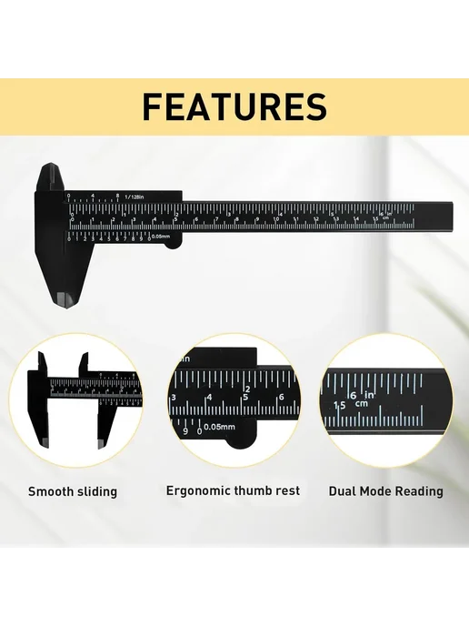 ETOPOO Портативный штангенциркуль 0-150 мм black, серый, фото 4