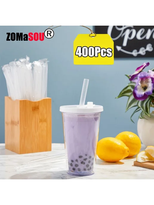 ZOMASOU Белые Соломинки для напитков 300Pcs (11mm)White, 300 шт, фото 2