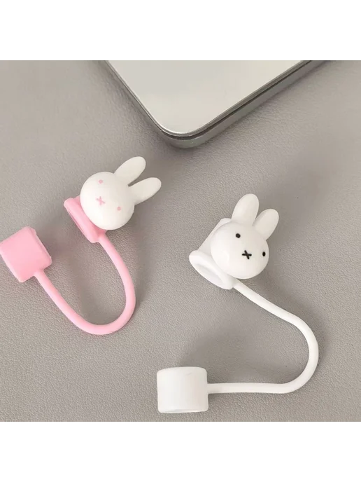 Miffy Kawaii Топпер для трубочки Белый, White, розовый, фото 3