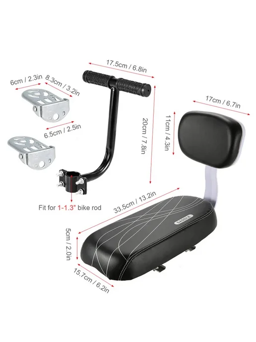Нет бренда Детское велосиденье Bicicleta Back Seat- black, черный, фото 7