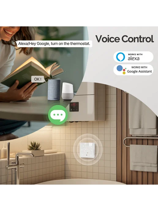 MOES Tuya ZigBee умный термостат на батарейках для газового, вариант, фото 6