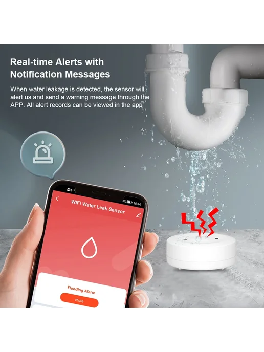 Датчик протечки воды ONENUO WiFi, вариант, фото 5