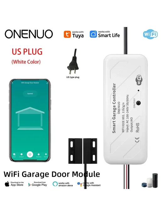 ONENUO Контроллер для гаражных ворот Tuya Wi-Fi US plug Whit, вариант