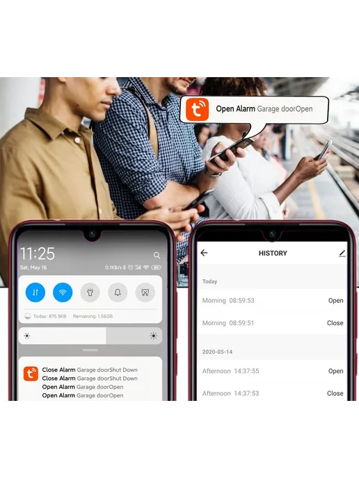 ONENUO Контроллер для гаражных ворот Tuya Wi-Fi US plug Whit, вариант, фото 3
