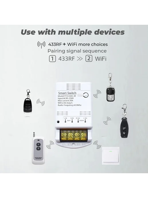 Scimagic-RC Умное Wi-Fi реле-выключатель 30А 85-250V 6600W, 6600 Вт, фото 4