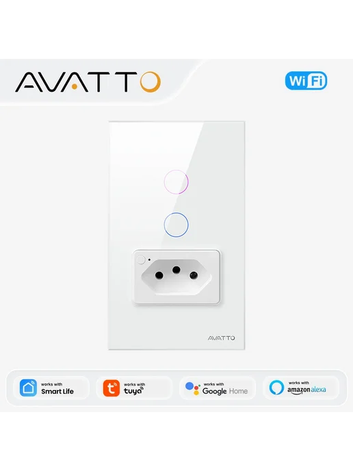 AVATTO Tuya WiFi Smart Light Switch with Socket 16A, вариант, фото 2