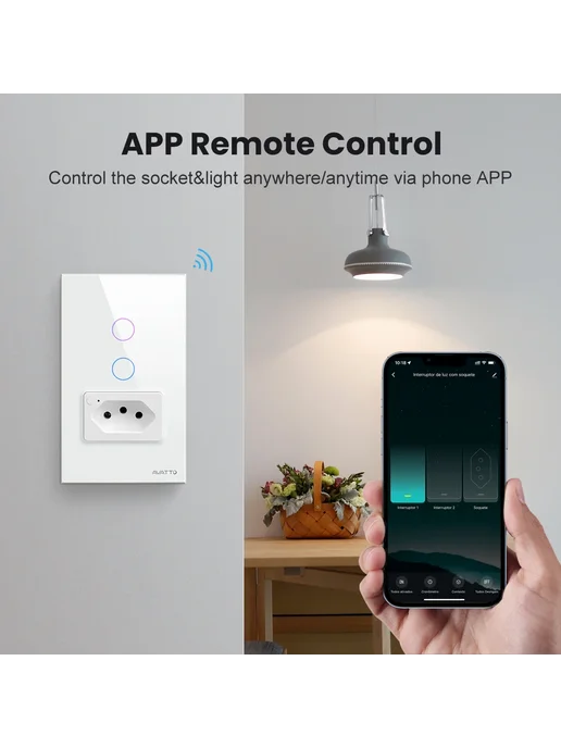 AVATTO Tuya WiFi Smart Light Switch with Socket 16A, вариант, фото 3