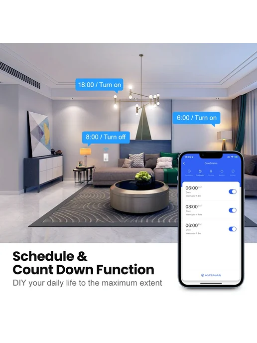 AVATTO Tuya WiFi Smart Light Switch with Socket 16A, вариант, фото 4