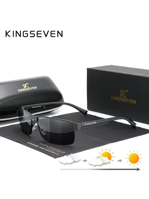 KingSeven Поляризованные Солнцезащитные Очки Мужские UV400, коричневый, фото 3