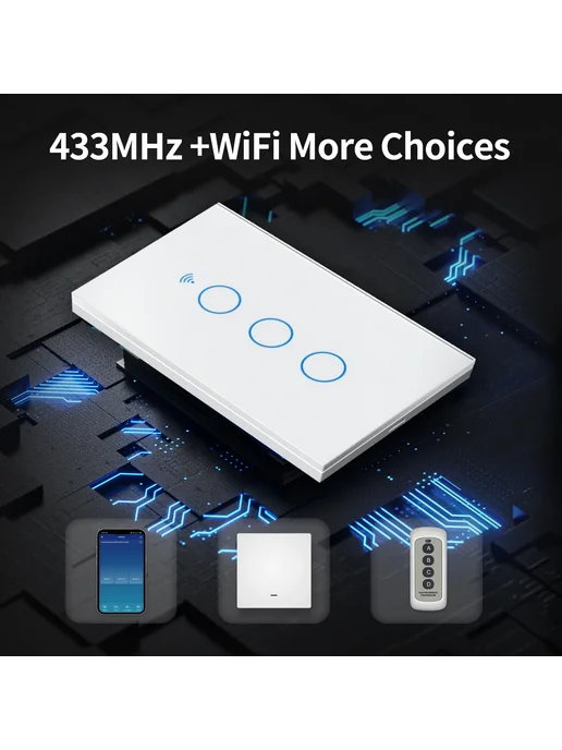 TNCE Tuya Умный Выключатель Wi-Fi Zigbee 1 2 3 4 Кнопки TNC, вариант, фото 5