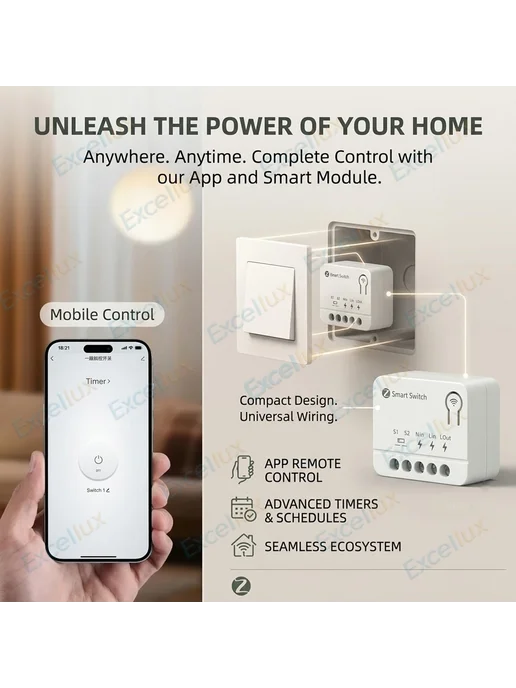 Мини-умный Zigbee выключатель 16А 1CH 10A, 1CH, фото 4