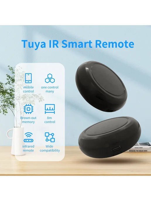 Нет бренда YFK Tuya WiFi Умный ИК-пульт дистанционного управления, черный, фото 3