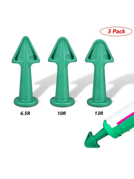 Нет бренда Набор из 3 силиконовых насадок для герметика 3 Set, Green, зеленый