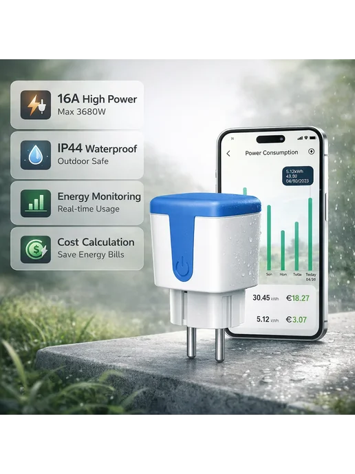 Нет бренда Умная Wi-Fi розетка для улицы 16А Vesync, вариант, фото 3