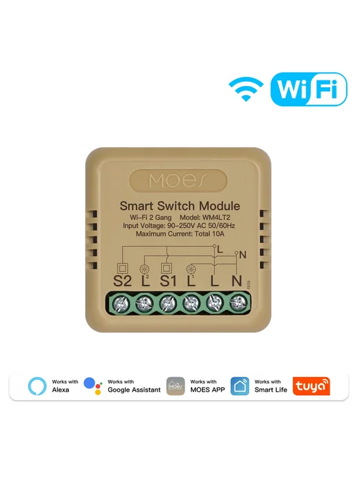 MOES Tuya WiFi Zigbee Мини-модуль переключателя 1-4 клавиш, вариант