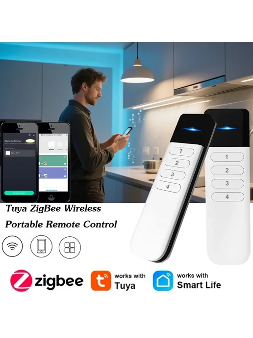 Нет бренда Беспроводной диммер Tuya ZigBee 4 зоны TUYA Wirless, вариант, фото 2
