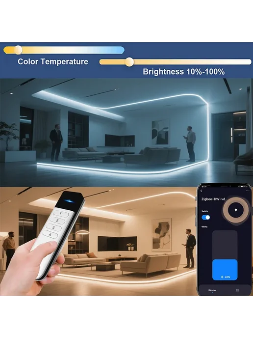 Нет бренда Беспроводной диммер Tuya ZigBee 4 зоны TUYA Wirless, вариант, фото 6