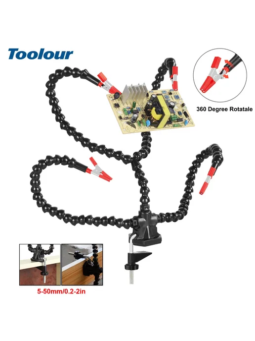 Toolour Паяльная станция SN5R 3 4 5 гибких рук SN5R, Y4R-XS, фото 2