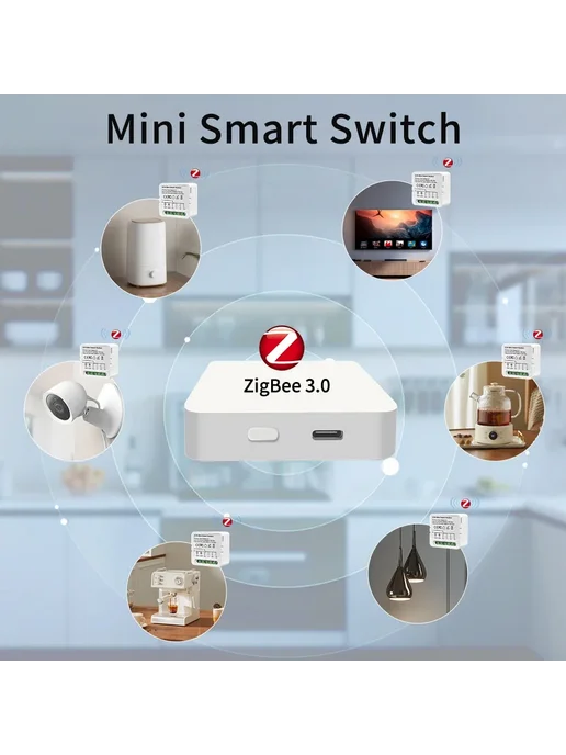 GGBEE Умный выключатель света Tuya Zigbee 3.0 1 2 3-канальны, вариант, фото 3