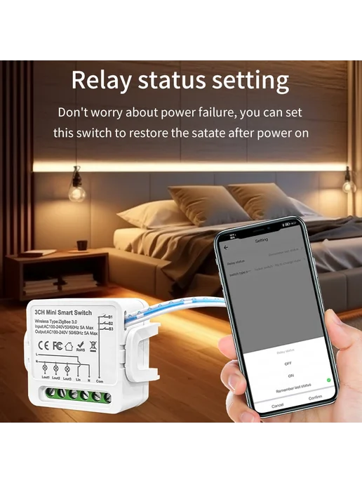 GGBEE Умный выключатель света Tuya Zigbee 3.0 1 2 3-канальны, вариант, фото 6
