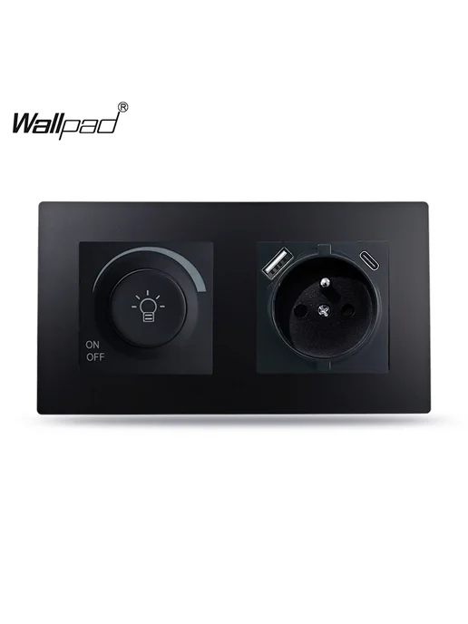 Wallpad Диммер для галогеновых ламп Черный, Dimmer FrenchC B, черный